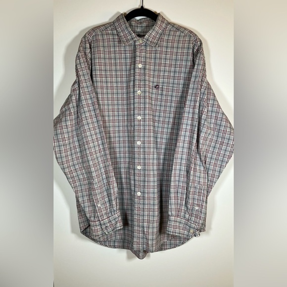 Vintage Y2K Polo Jeans Co Ralph Lauren gray red plaid boardshirt szXL streetwear - Picture 1 of 8